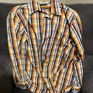 Etro Plaid Button Down Dress Shirt